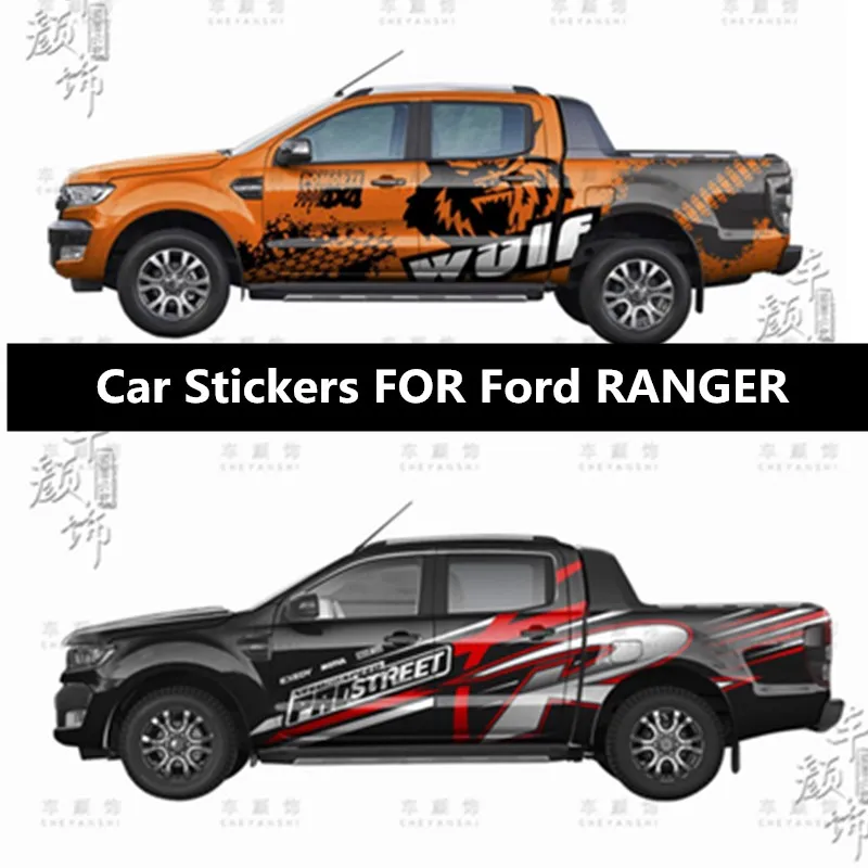 New Custom Pickup Truck Car Stickers FOR Ford RANGER Body Decoration Off-Road Fashion Decals Foil Accessories