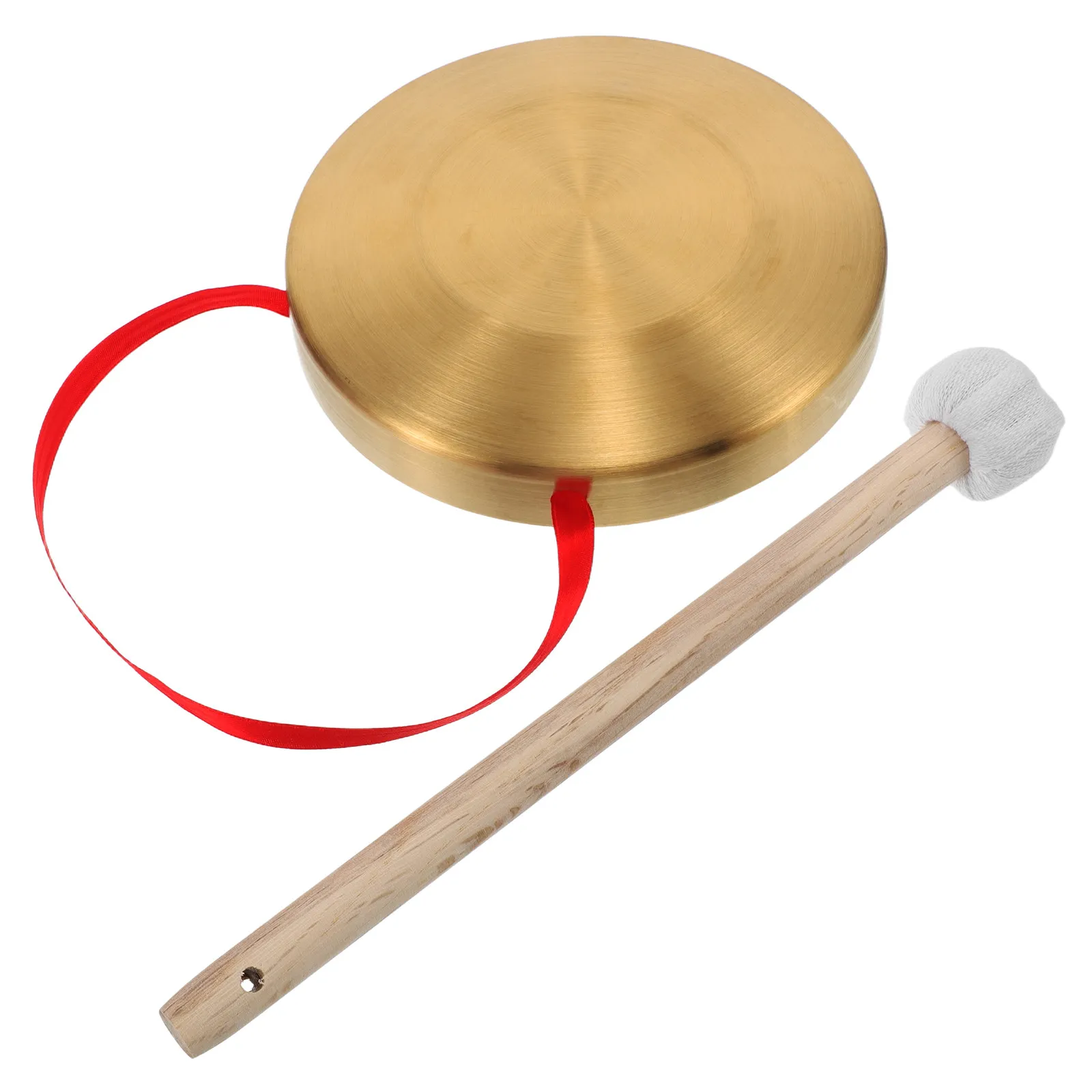 1Set 15Cm Mini Handheld Brass Gong Alloy Traditional Chinese Percussion Instrument Portable Meditation Music Mallet - view 3
