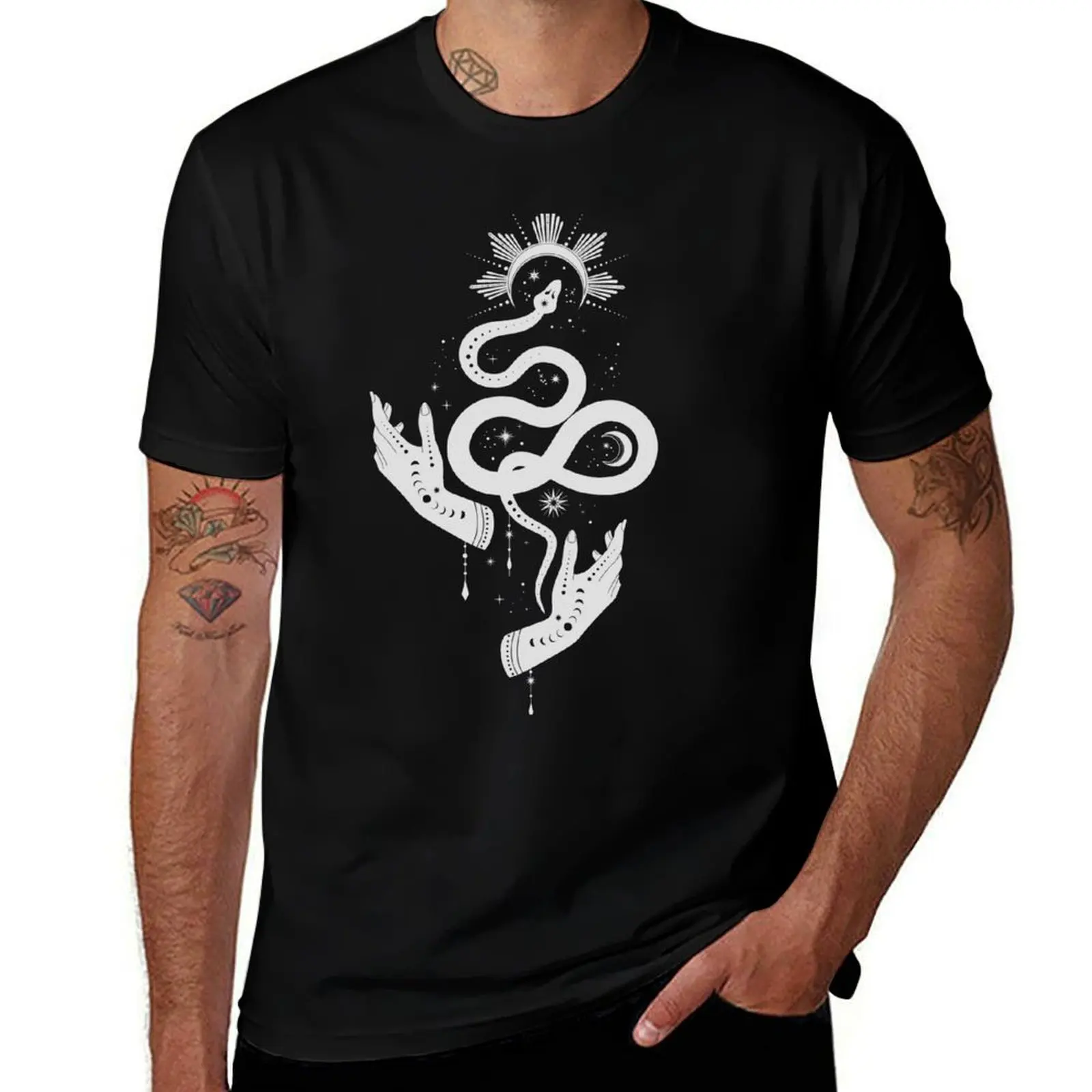 

Esoteric Snake Tarot Sign (Inverted) T-Shirt anime tshirt baggy shirts man clothes clothing for men