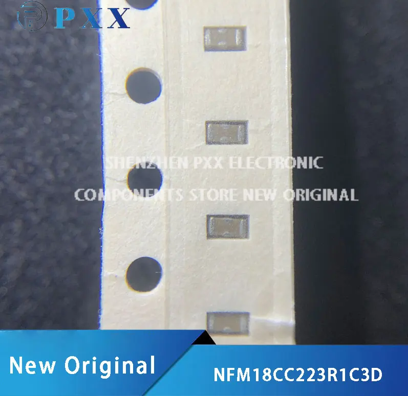 20Pcs New Original NFM18CC223R1C3D  22nF(223) ±20% 16V Feed Through Capacitor 0603 SMD-3P,0.8x1.6mm