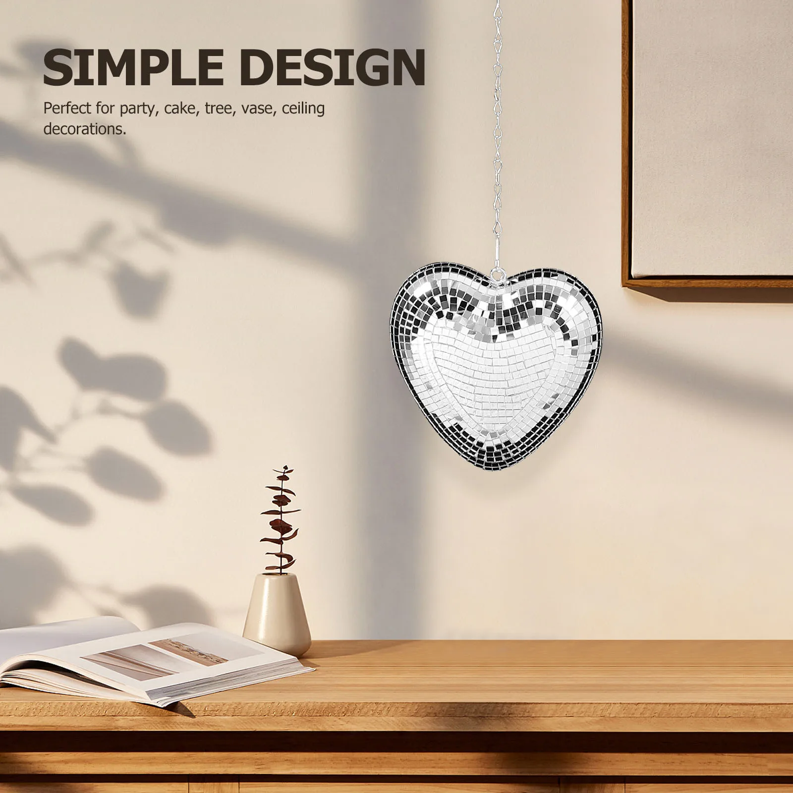 

Heart Shaped Disco Ball Hanging Mirror Effect Party Decoration for Wedding Birthday Dance Club Events Decorative Reflective Ball