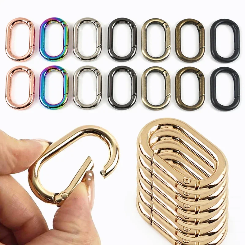 10/20Pcs Spring O Ring Buckles 13-32mm Openable Loop Carabiner Clip Hook for Bag Strap Keyring DIY Craft Hardware Accessories