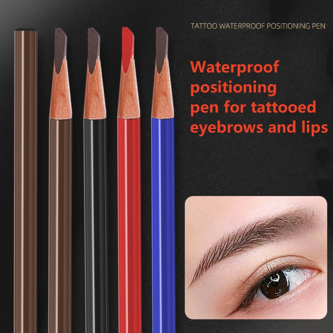 Pluma de posicionamiento de bordado para cejas, delineador de línea impermeable, 2 piezas, alta calidad, diseño de tatuaje