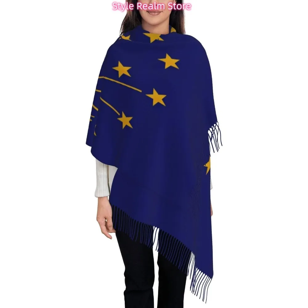 Indiana State Flag Print Women Fashion Winter Scarf Soft Long Style Warm Shawl Scarves Wraps
