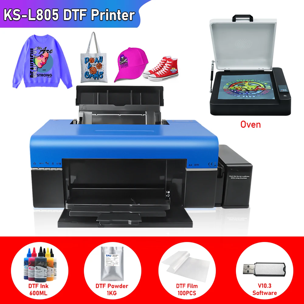 A4 DTF Printer DTF Transfer Heat Printer A4 L805 Printer PET DTF Film Direct to Film for Clothes Fabrics Tshirt printing Machine