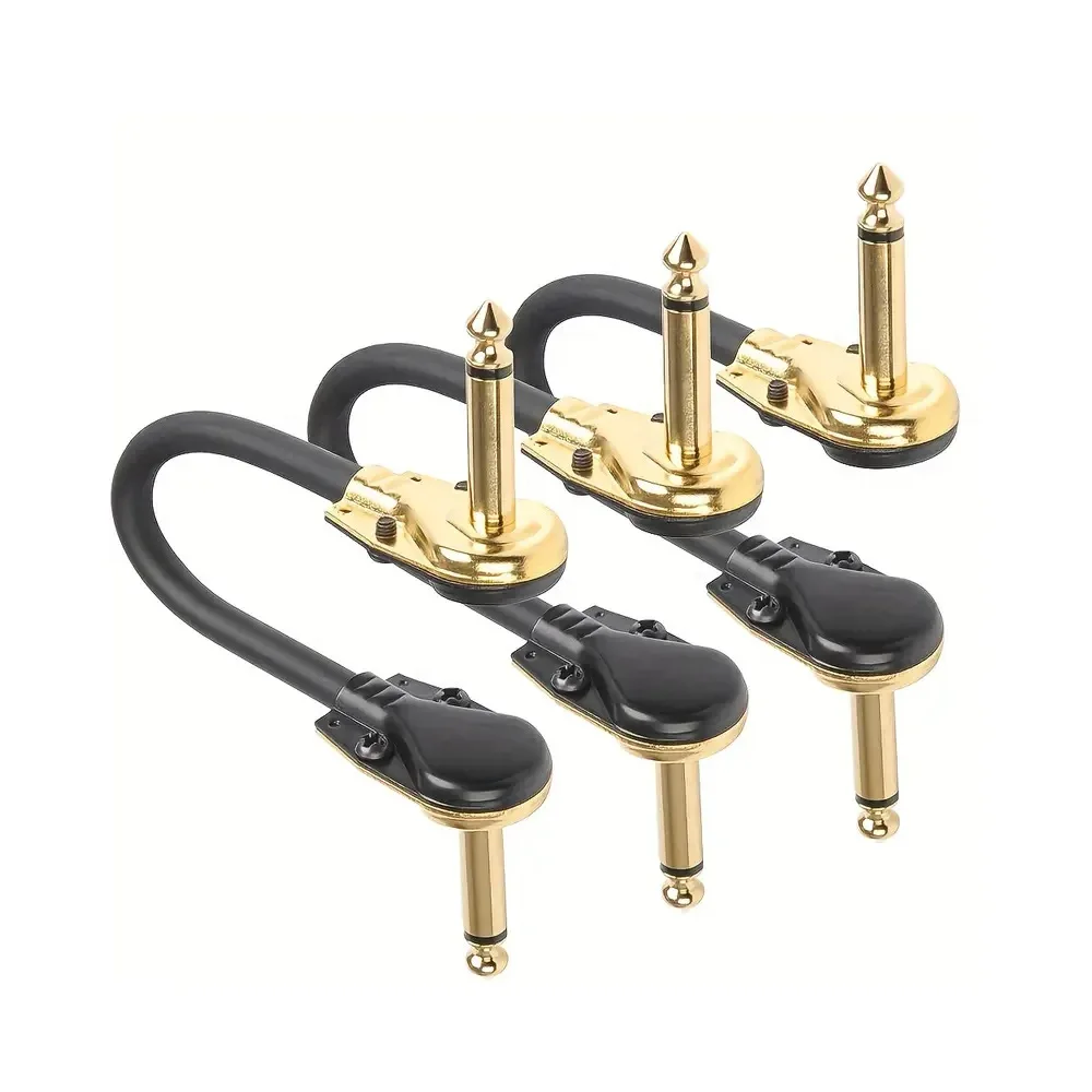 

Бесшумный кабель для электрогитары, гибкий аудиокабель с позолоченными разъемами, угловой, из медного провода OFC