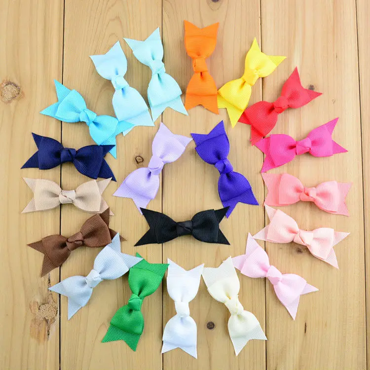 

600pcs Wholesale New Children's Bow Headwear 7cm Double Ribbon Bow 20 Colors In Stock