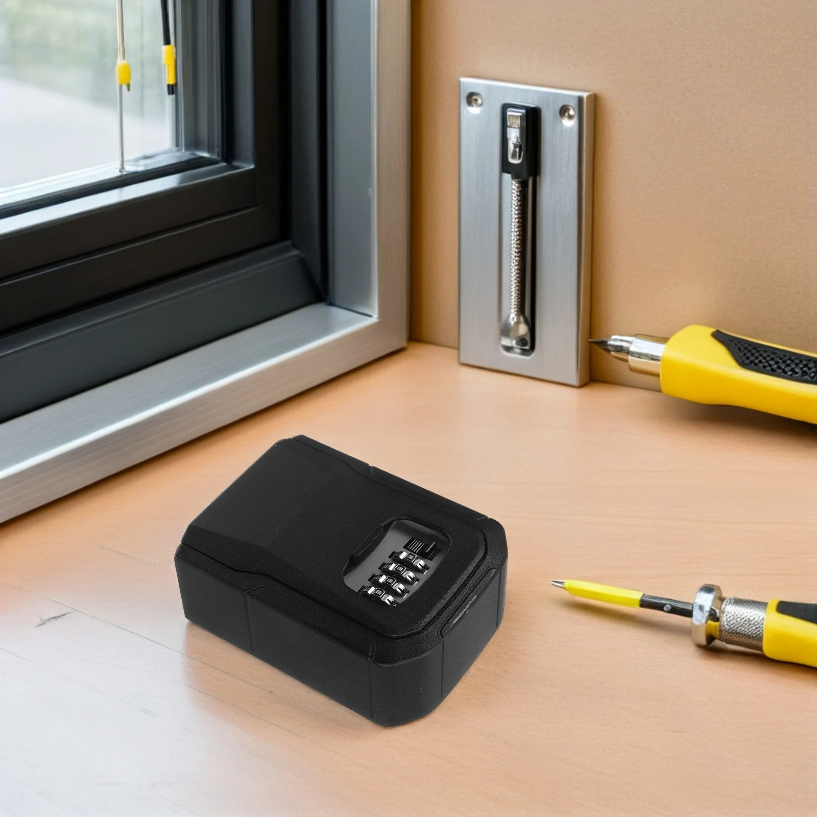 4 Digit Combination Lock Key Box Aluminum Alloy Weatherproof Security Storage For Outdoor Indoor Home Office Portable Password