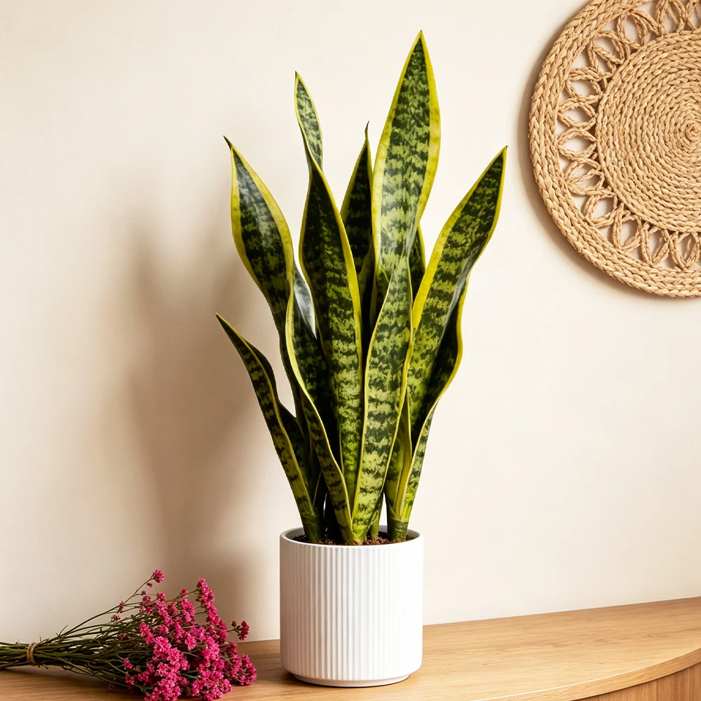 Plantas artificiales de Sansevieria de 31/37 cm, plantas tropicales falsas, suculentas de plástico, planta de tigre pirán para decoración del hogar, oficina o tienda.
