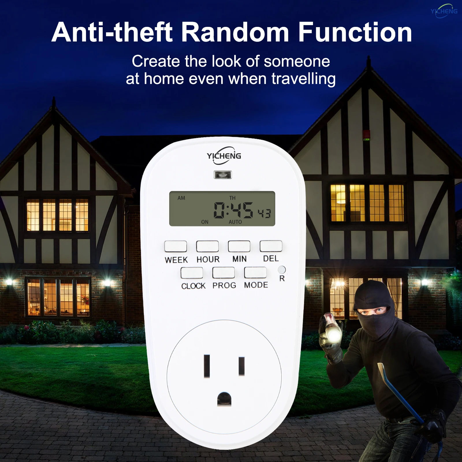 1Pcs Timed Power Switch with Countdown Delay On and Off,Program up to 20 sets of switches per day with unlimited cycles per week