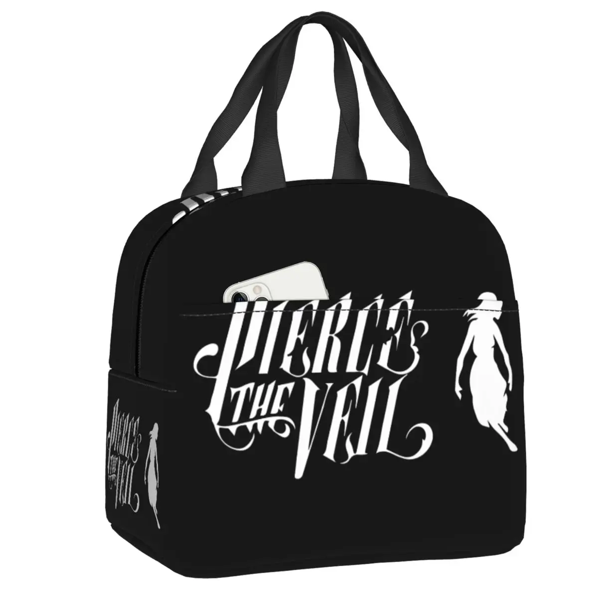 Custom Rock Music Band Pierce Veil Thermal Insulated Lunch Bag Women Portable Lunch Tote Outdoor Camping Travel Storage Food Box