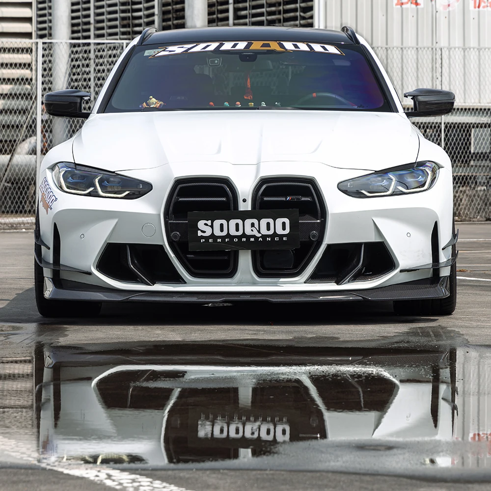 SOOQOO V2 Prepreg Carbon Fiber Front Grille With ACC Sensor for M3 G80 G81 M4 G82 G83 2021+