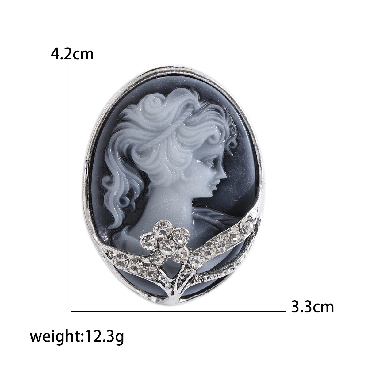 Beaut&Berry Vintage Victorian Cameo Brooches for Women Unisex Beauty Head Pins Casual Party Accessories New Year Gifts Friends