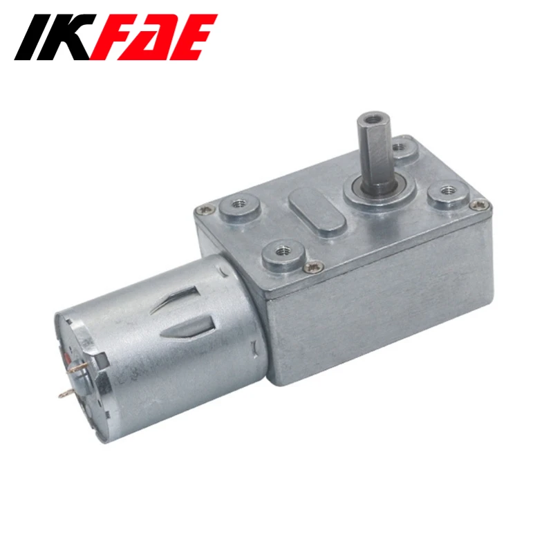 IKFAE JGY370 DC6V/12V/24V High Torque Multi-Rotor Motor Metal Worm Gear Reducer Self-Locking Low Speed Worm Gear Reducer Motor