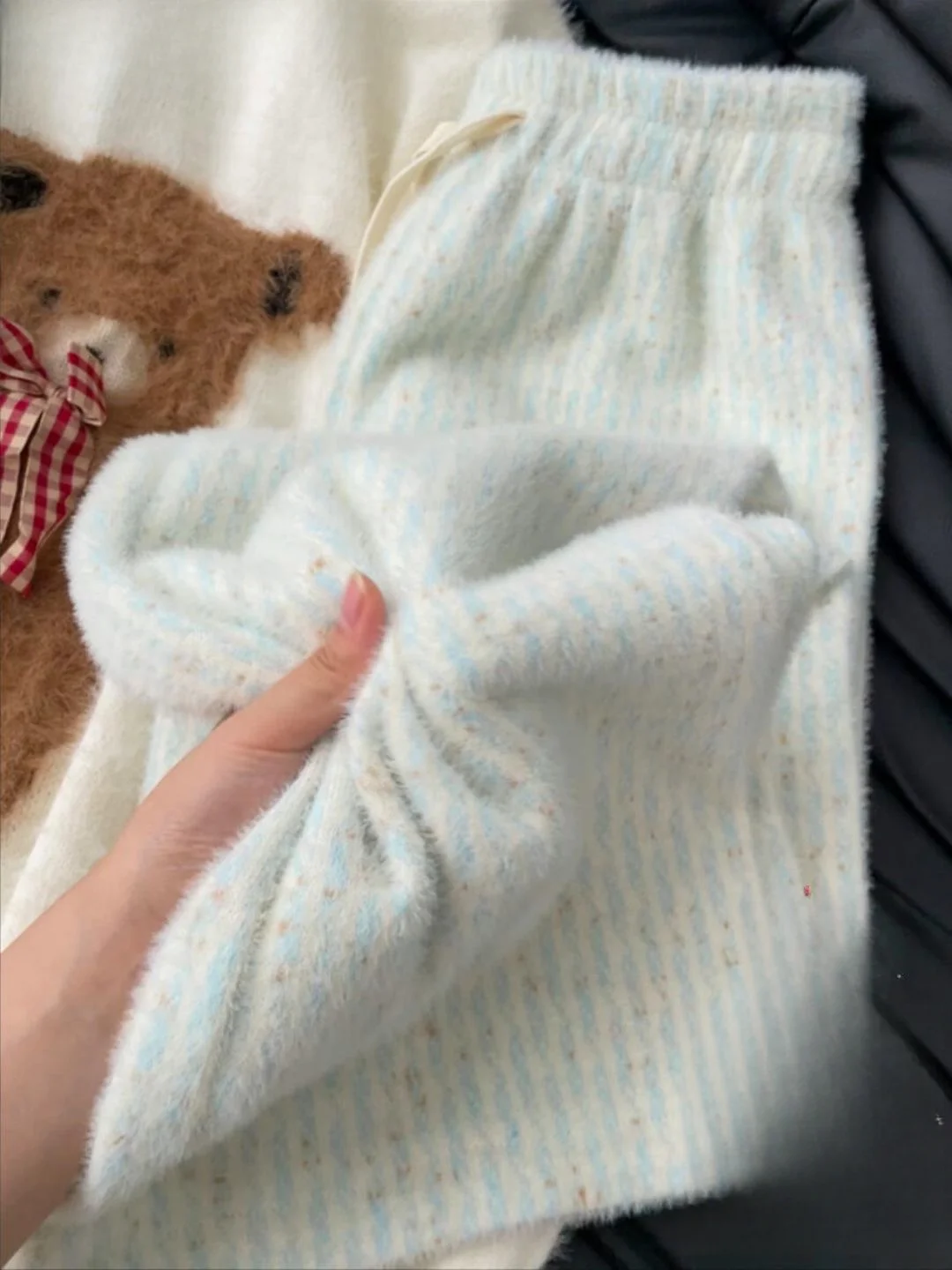 بنطال ذو قصة أرجل واسعة برباط للمرأة ربيعي شيفون مطوي فلوي الترفيه محب Femininas خفيف الوزن متجدد للتنفس مريح #5