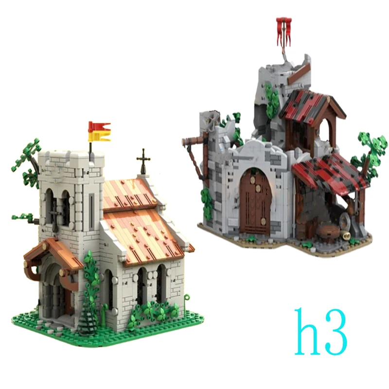 

Spot MOC-153931 193205 Medieval Knight Castle Small Particle Assembling Building Blocks Educational Toy Model Ornaments Gift Set