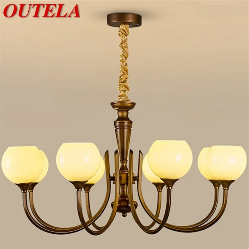 

OUTELA Contemporary Pendent Lamp American Retro LED Living Room Restaurant Bedroom Study Villa Hotel Model Houses Chandelier