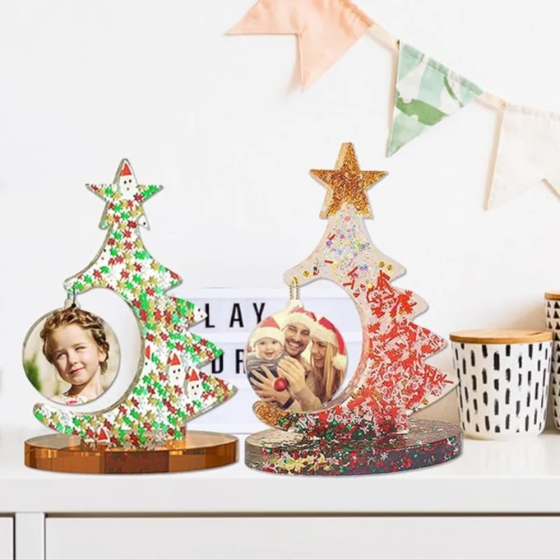 DIY Crystal Drop Glue Christmas Tree Frame Crystal Epoxy Resin Mold Silicone Mold