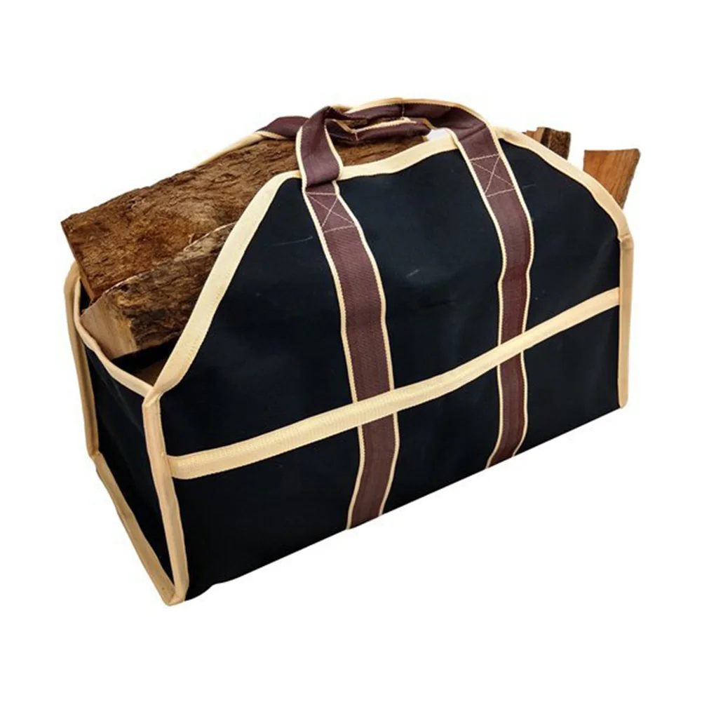 Outdoor Portable Firewood Storage Bag with Handle Heavy Duty Lumbering Logging Firewood Carrier Camping Carry Pouch Organizer