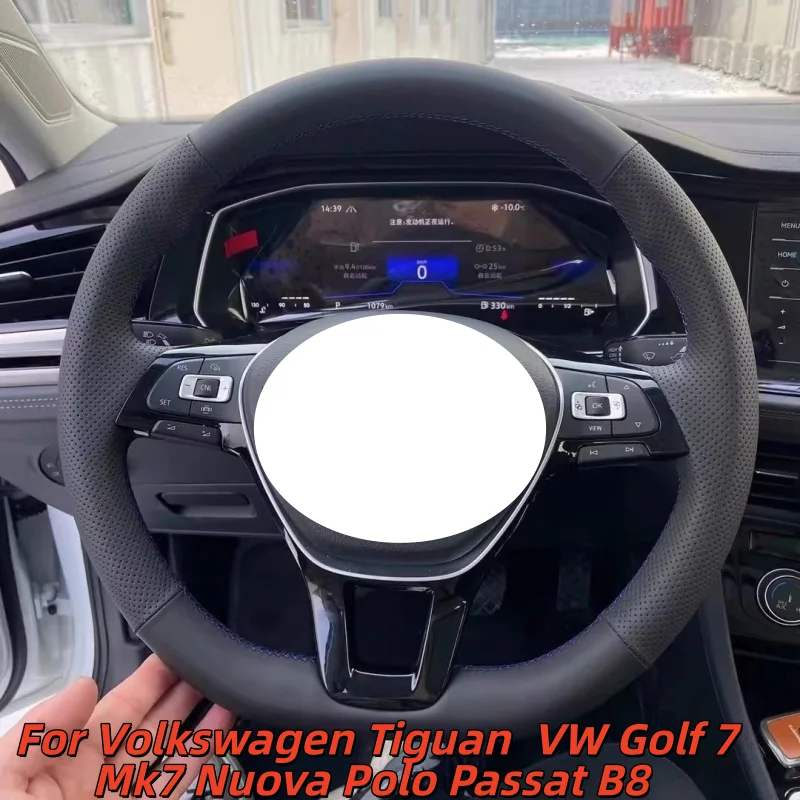 

Hand-Sewn Microfiber Leather Car Steering Wheel VW Golf 7 Mk7 Nuova Polo Passat B8 Steering Wheel Cover For Volkswagen Tiguan