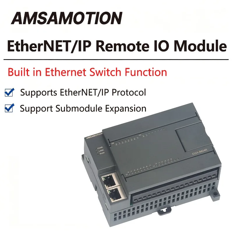 EtherNET/IP Remote IO Module EI2A-IM24R EI2A-IM24TP Dual Network Port Digital Analog Acquisition 14I 10O