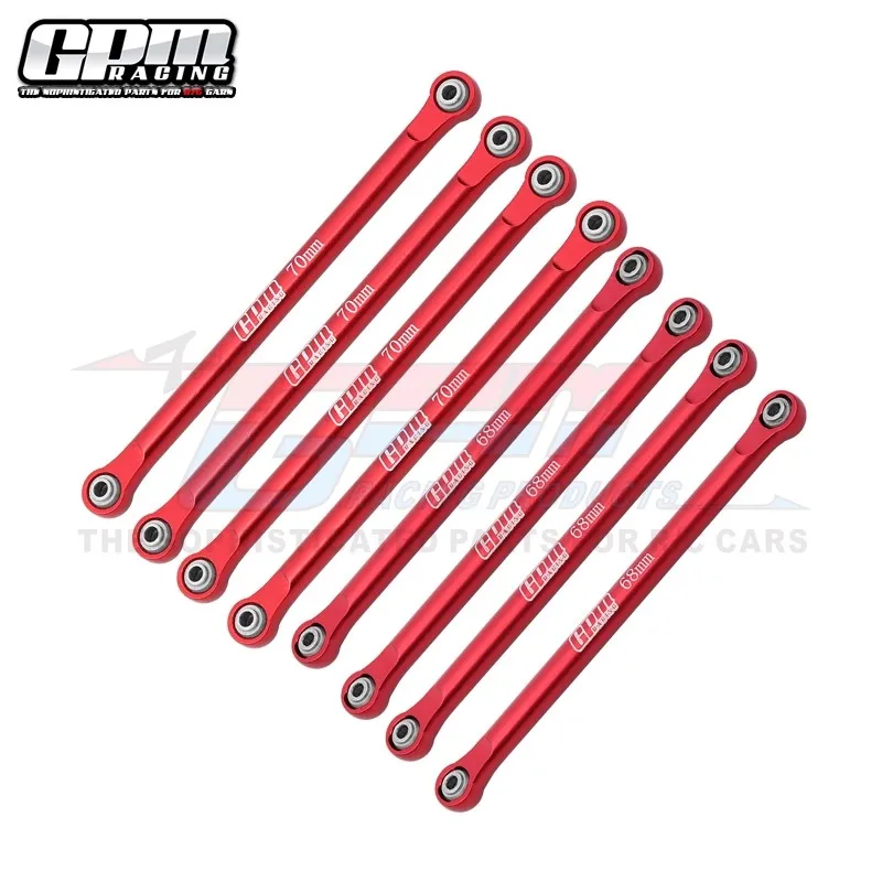 Juego de barra de enlace superior e inferior de aluminio GPM 7075 para LOSI 1/18 Mini LMT 4X4 Megalodon 2S LOS214044 + LOS214045 LMTM1449FR