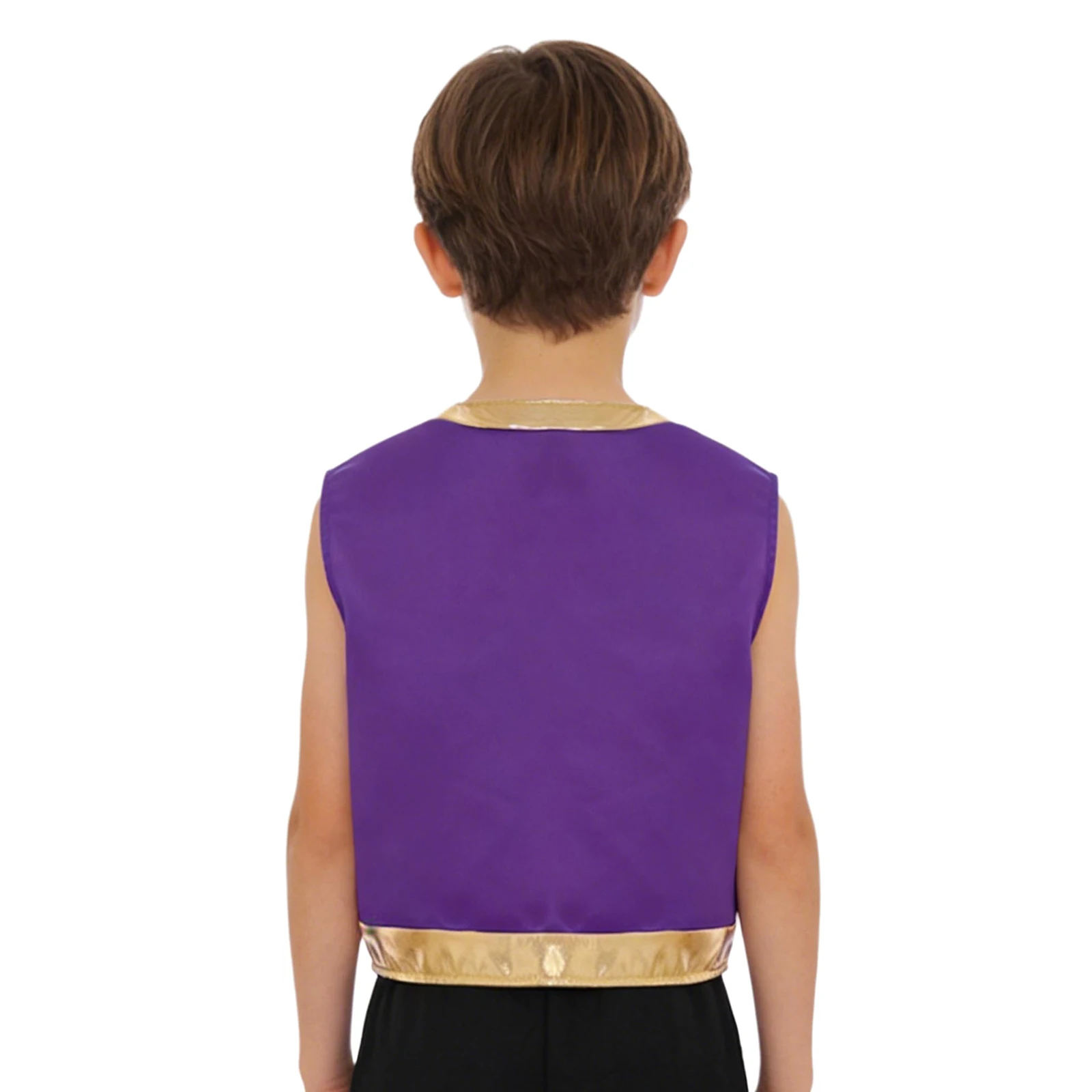 Boys Toad Vest Arabian Prince Costume Halloween Arabian Waistcoat Top Fancy Theme Party Carnival Stage Dancewear Role Play Suit
