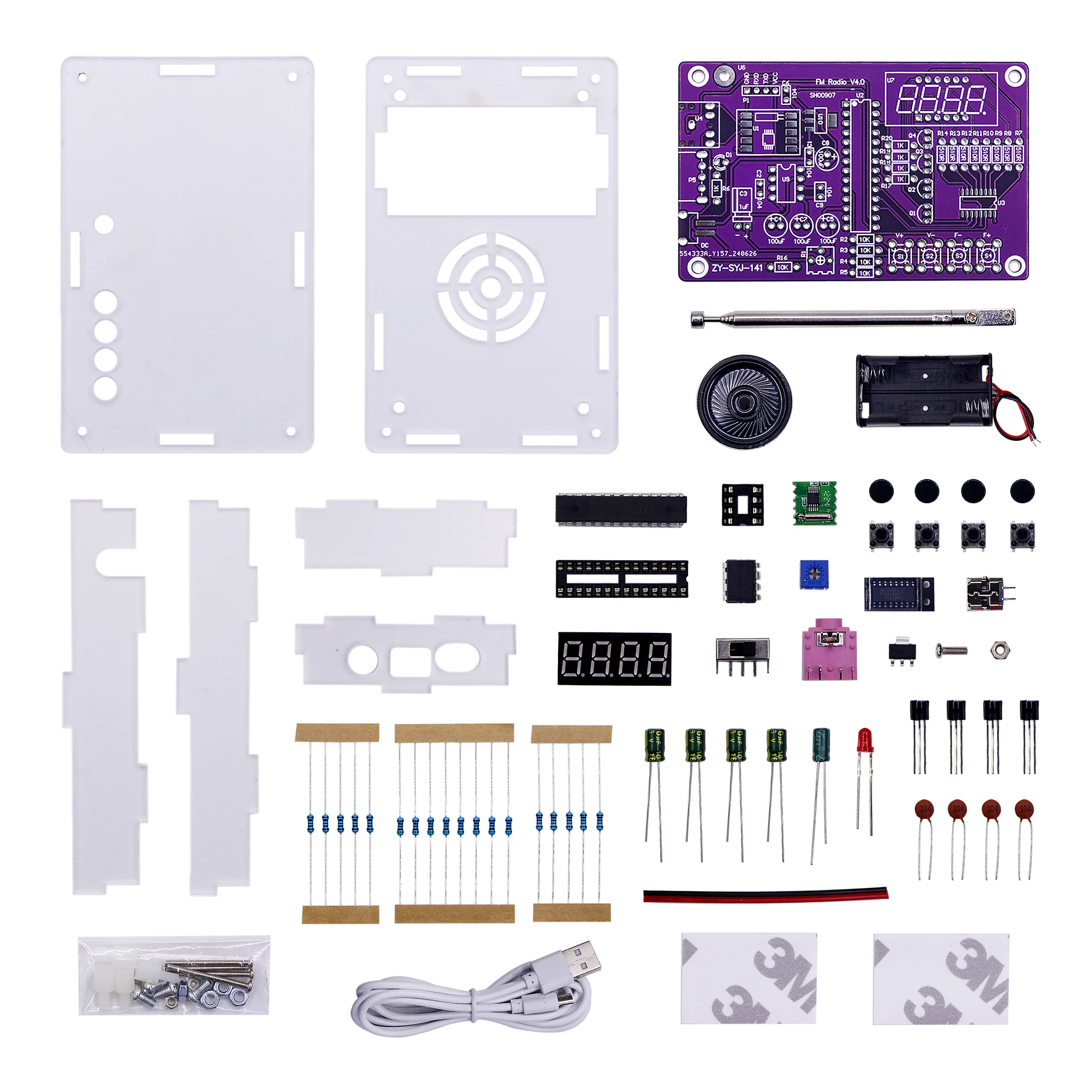 Radio assembly kitdigital tube display teaching electronics DIY production microcontroller welding parts