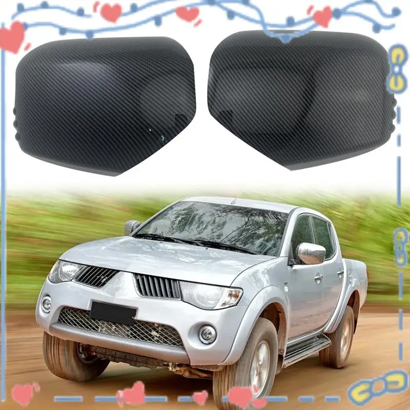 

Car Rearview Side Glass Mirror Decoration Cover Trim Frame Side Mirror Caps For Mitsubishi L200 Triton 2006-2014