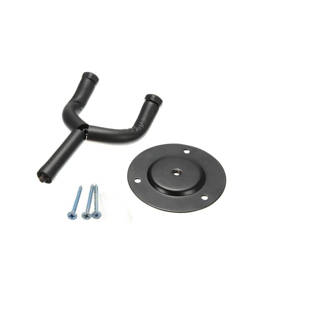 

Guitar Wall Hanger / Holder / Stand / Rack / Hook with Round Plate (Black) Guitar wall holder Guitar wall stand