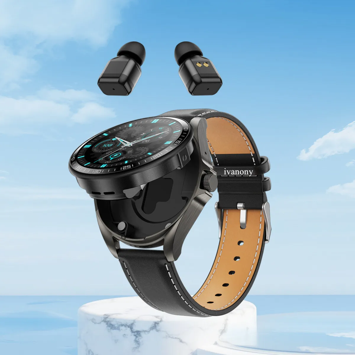 

Смарт-часы, наушники со встроенным 1,46-дюймовым HD-экраном, Bluetooth-вызов, AI, голосовой помощник, воспроизведение музыки, умные часы 2 в 1 с наушниками