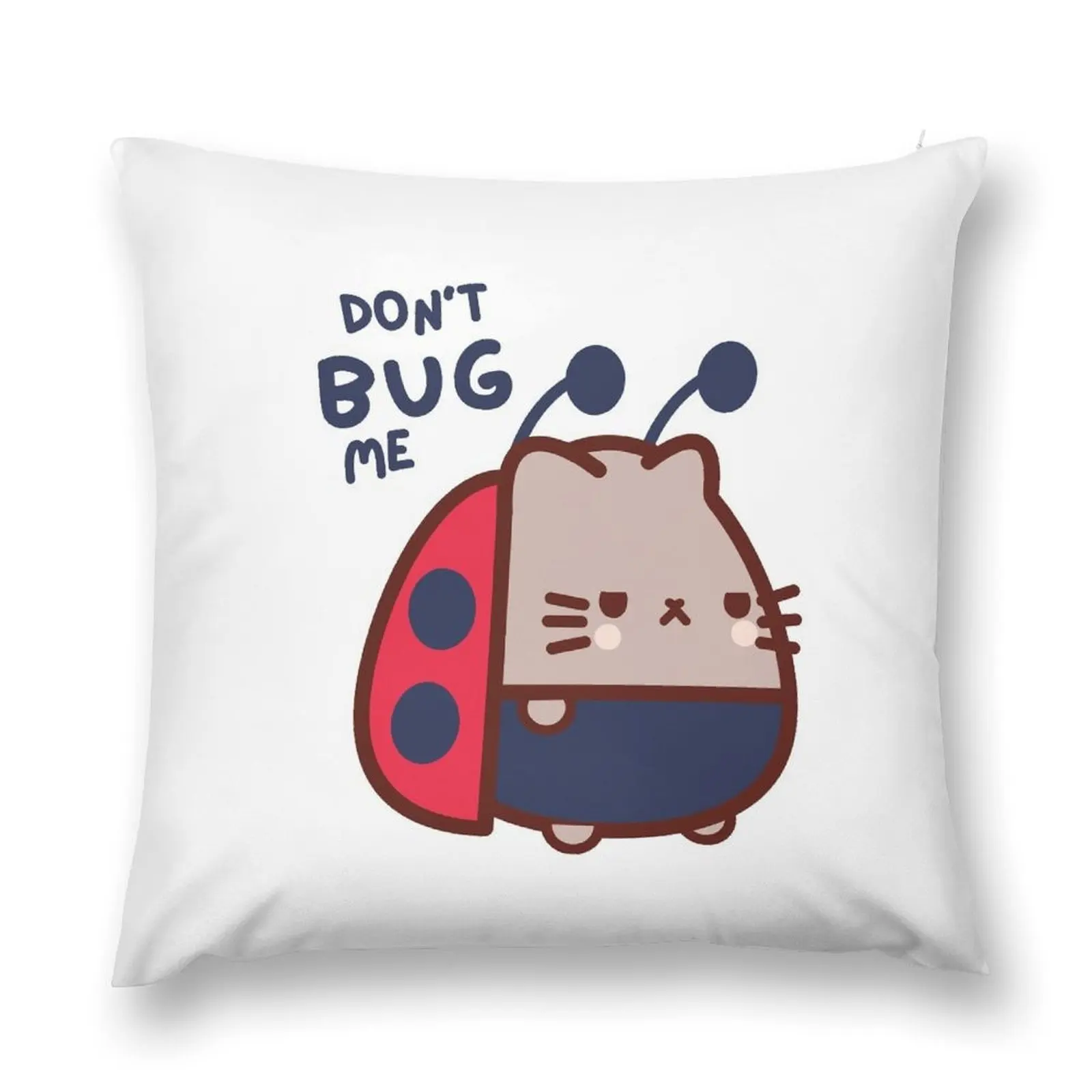 Funny Cat Ladybug 'Don't Bug Me' Cute Kawaii Cat Rocking a Ladybird Outfit Cat Lovers Gift Throw Pillow Pillow Cases pillow