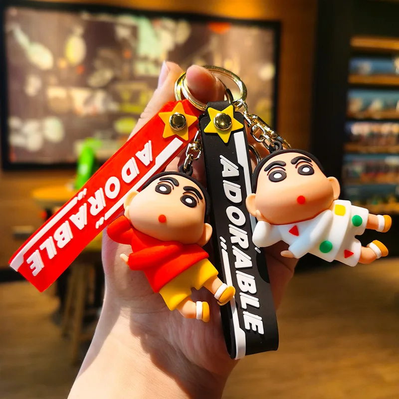 

Crayon Shin-chan Cartoon Keychain Anime Figure Shiro Waniyama Buriburizaemon Backpack Decor Key Chain Car Keyring Gift Toy Anime