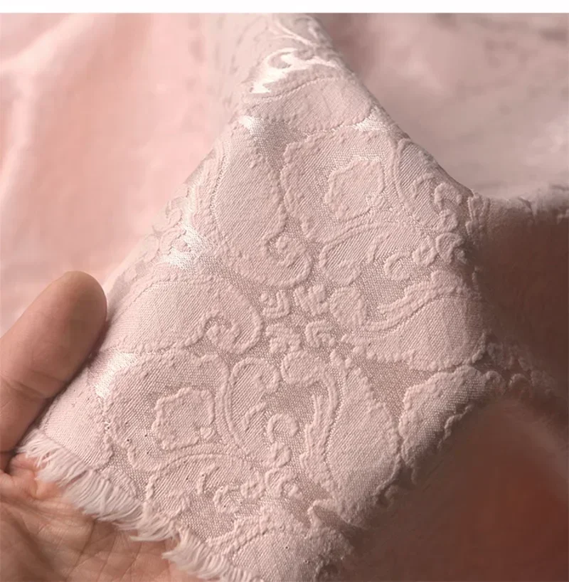 Kain Jacquard meteran untuk gaun rok Cheongsam Diy jahit tiga dimensi Relief poliester-katun gaya Cina kain