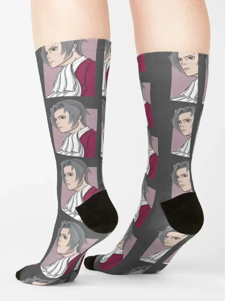 Miles Edgeworth Portrait Socks Wholesale Heating sock Lots hiking Socks For Girls Men's