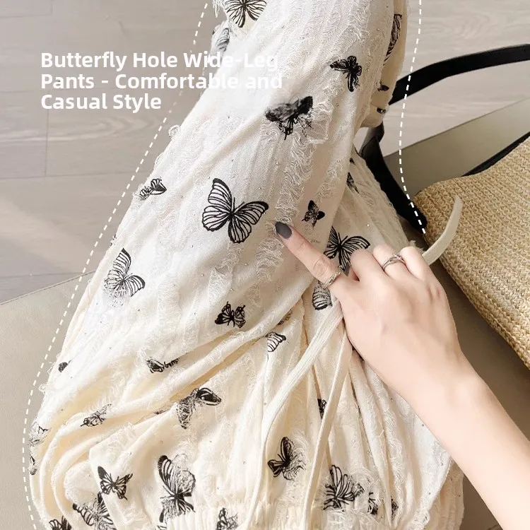 

Off Wide Leg Pants Women's High Waist Draped Straight Casual Diamond Ice Silk Trousers Summer Comfortable Loose Fit