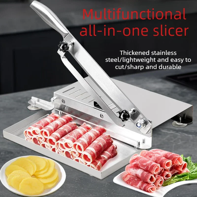 Stainless Steel Manual Meat Slicers Mutton Roll Hot Pot Cutting Meat Slicers Frozen Beef Planing Slicer Vegetable Duck Easy