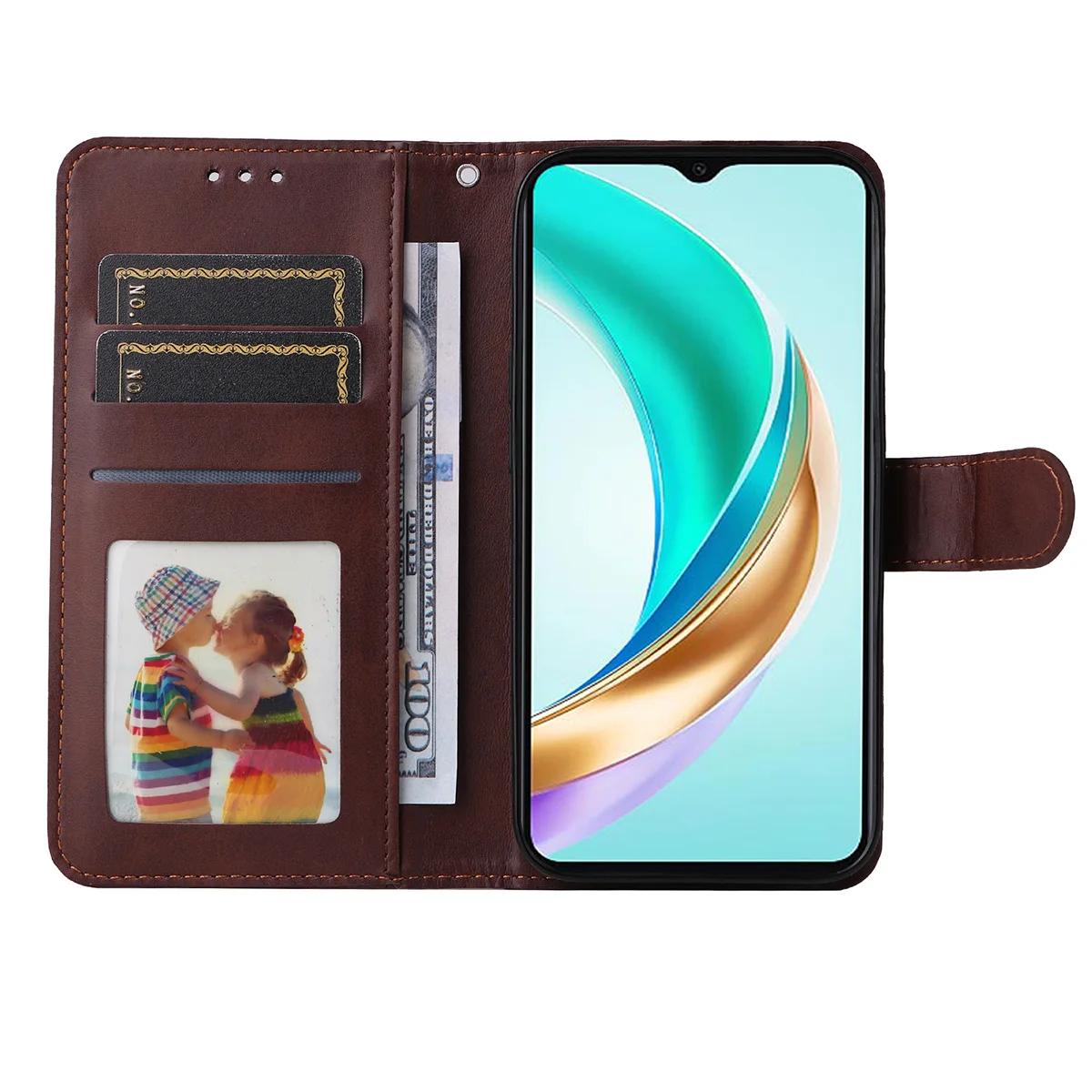 Per Honor X6b 4G / Honor X5b Plus / Honor X6c 4G Custodia a portafoglio in pelle PU ENKAY HAT PRINCE Custodia per telefono con vetro temperato -