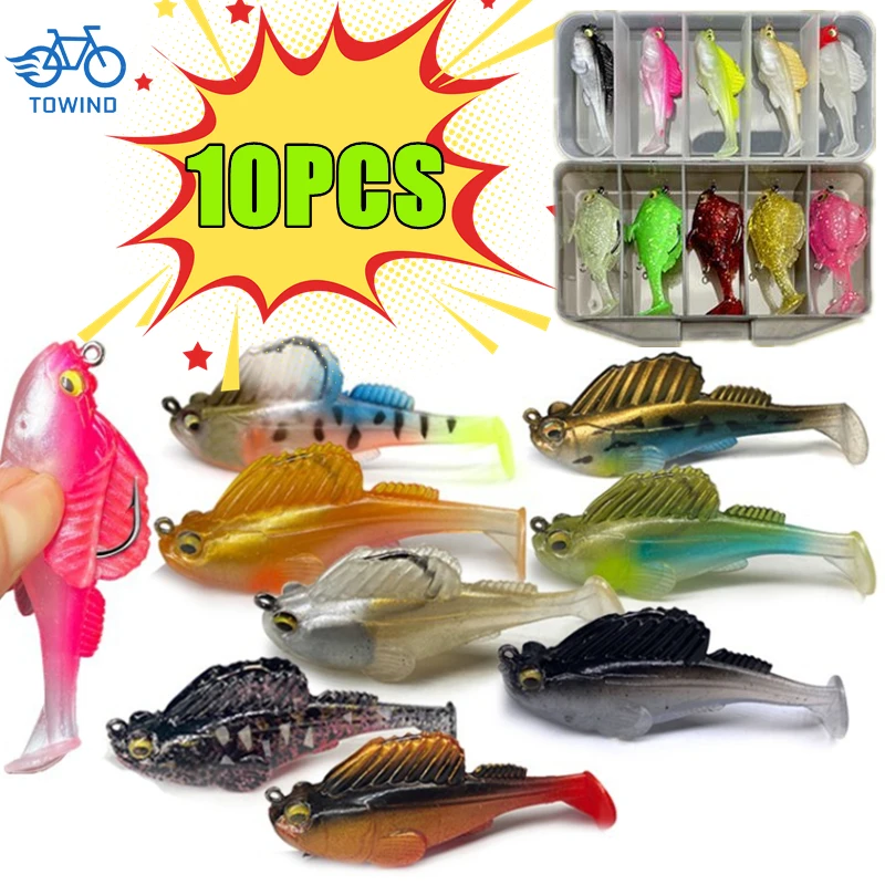 10/5PCS Silicone Dark Sleeper Wobbler Fishing Lure 7g 10g 14g 20g Sinking Soft Lure Jig hook Swimbaits Bass Shad Perch Tackle