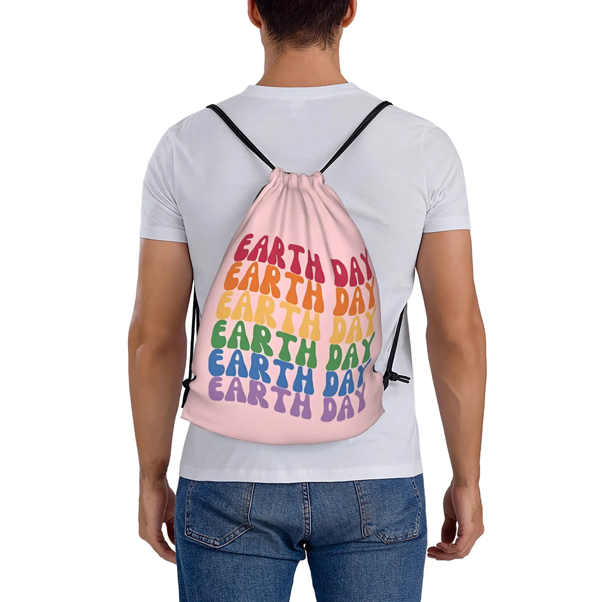 Earth Day 1  Multi-function Pocket Men Women Storage Backpack Teenager Travel Bag Print Drawstring Bags