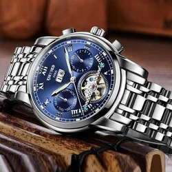 KINYUED Original Brand Mens Watch Business Stainless Steel Automatic Mechanical Wristwatches Men relogio Waterproof Watches