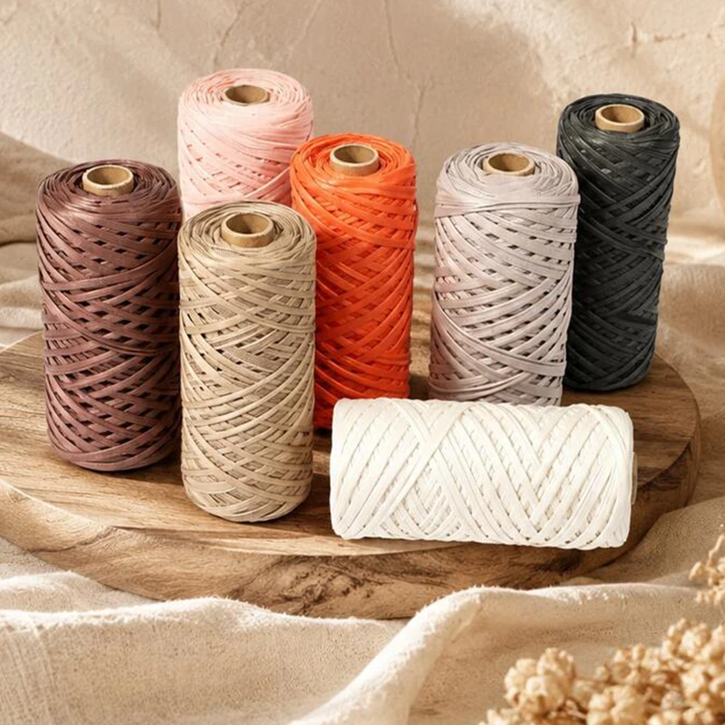 150g Imitation Leather Strap Faux Leather Thick Yarn Ribbon DIY Crochet Knitting Material for Making Shoulder Bag Handbag