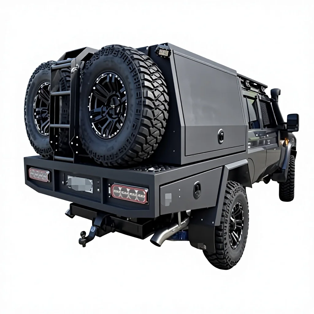 Heavy Two Three Caps Aluminum Canopy for 4x4 Ute Truck Offroad Alloy Powder Coated Twin Struts Factory OEM ODM