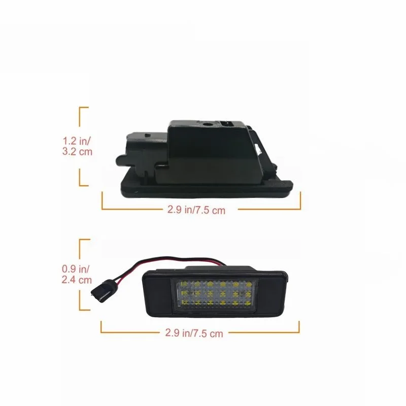 2X Error Free White LED License Plate light For Nissan X-Trail T30 T31 Qashqai J10 J11 Primera P12 Pathfinder R51 Juke F15