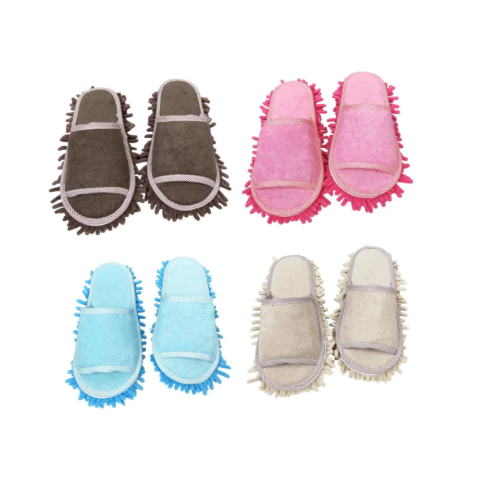 Mop Slippers Floor Cleaning Unisex Microfiber Portable Soft Quiet Cleaning Sandals for Floor Dust Dirt Cleaning Dusting Bedroom