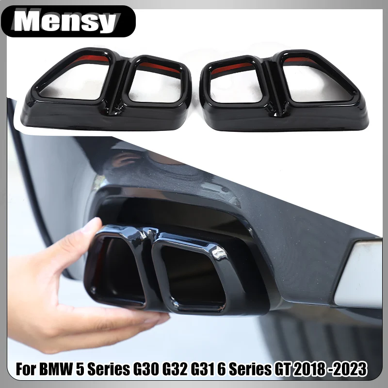

Stainless Steel Car Tail Muffler Exhaust Pipe Output Cover Trim For BMW 5 Series G30 G32 G31 6 Series GT 2018-2023 Car Accessory