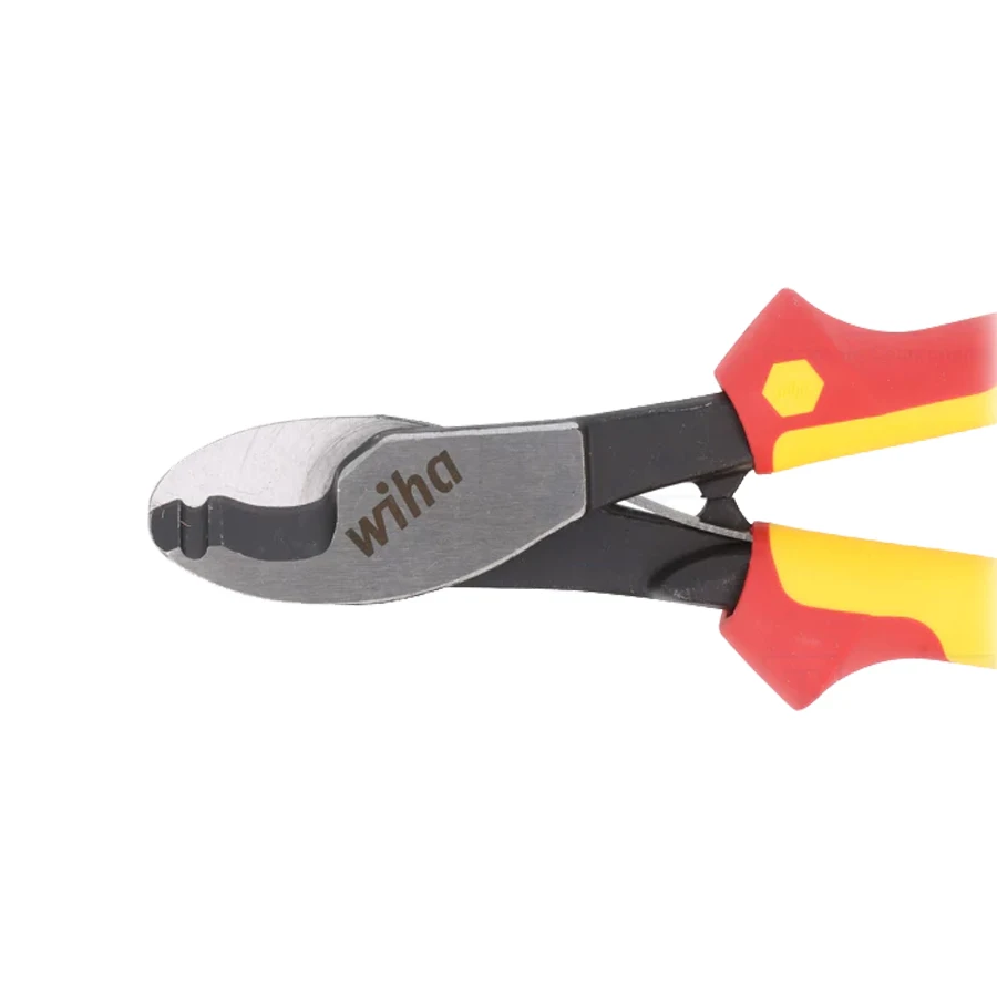 WIHA Insulated Cable Cutter 210mm 1000V VDE with Switchable Opening Spring Electrician Cutting Pliers 43663