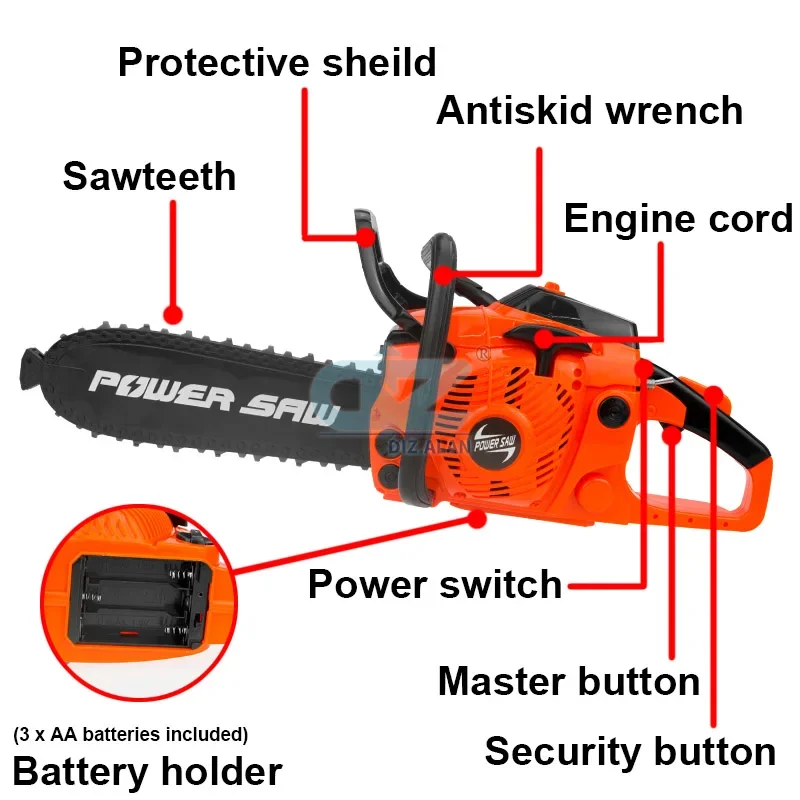 Outils de tronçonneuses électriques pour enfants, jouets de réparation, son réaliste, jeu de simulation, Halloween, Noël, cadeau d'anniversaire pour garçons