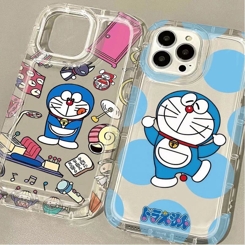 Cartoon Anime D-Doraemon Clear Phone Case for Samsung Galaxy S24 Ultra S23 S22 S21 FE S20 Plus Note 20 10 Pro A34 A54 A33 A53