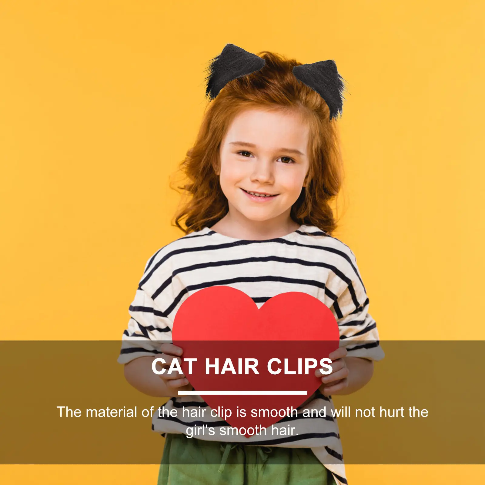 1Pair Cat Ears Hair Clips Cute Cosplay Accessories Halloween Birthday Party Hair Barrettes for Animal Ear Clips